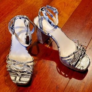 Pelle Moda snake skin platform sandals